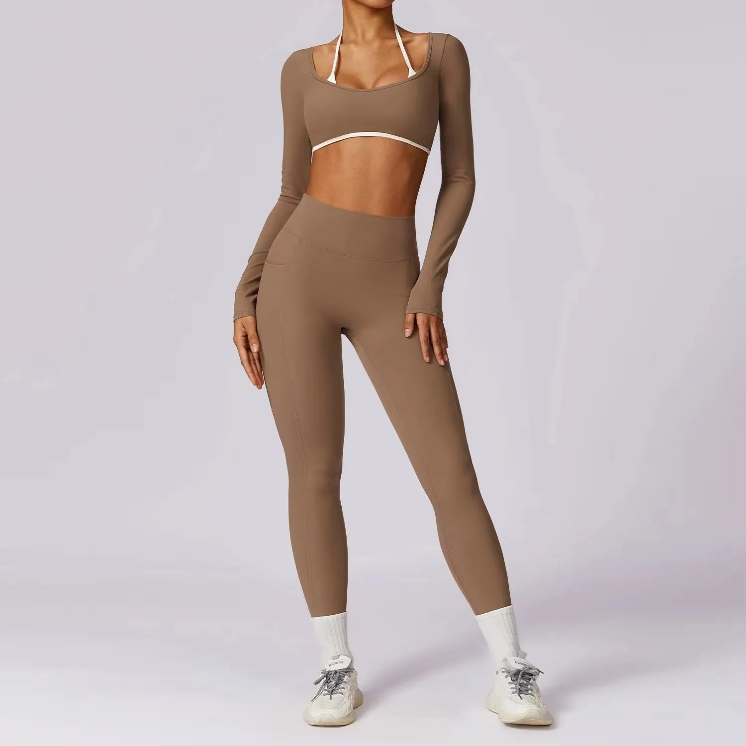 Illumino360Fitness 2Pcs Gym Set Women Workout Backless Yoga Suit
