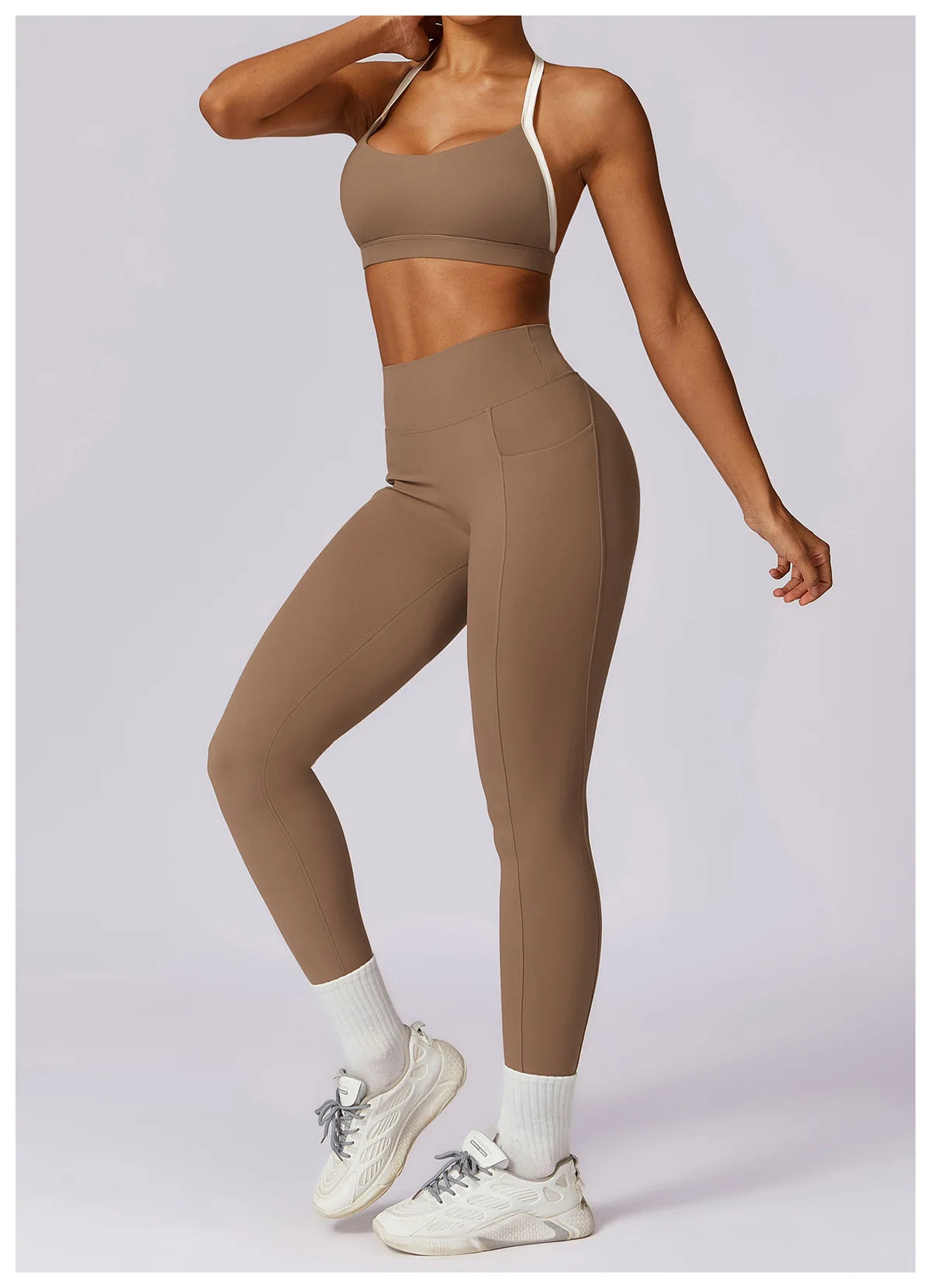 Illumino360Fitness 2Pcs Gym Set Women Workout Backless Yoga Suit