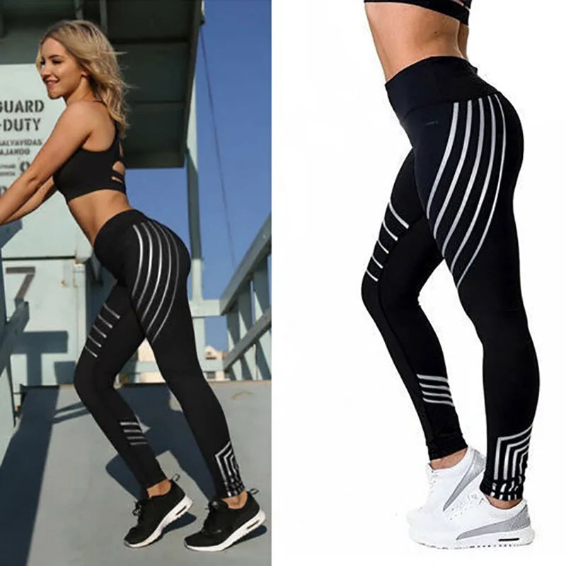 Fitness Leggings: High Elastic Shine Workout Pants