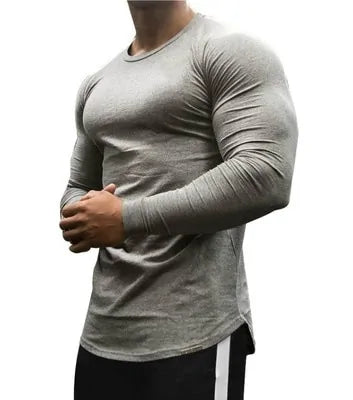 Illumino360 Men's Solid Color Long Sleeve Cotton Activewear