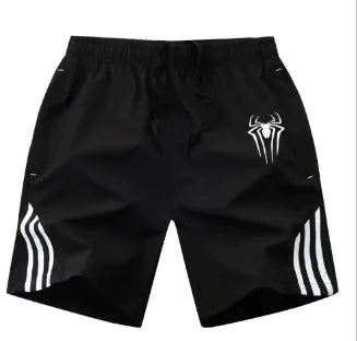 Men's Web-Slinging Athletic Shorts with Three Stripes