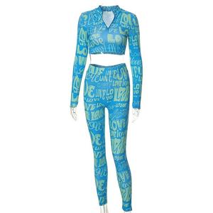 Illumino360 Women's Letter Print Tracksuit 2Pcs Set