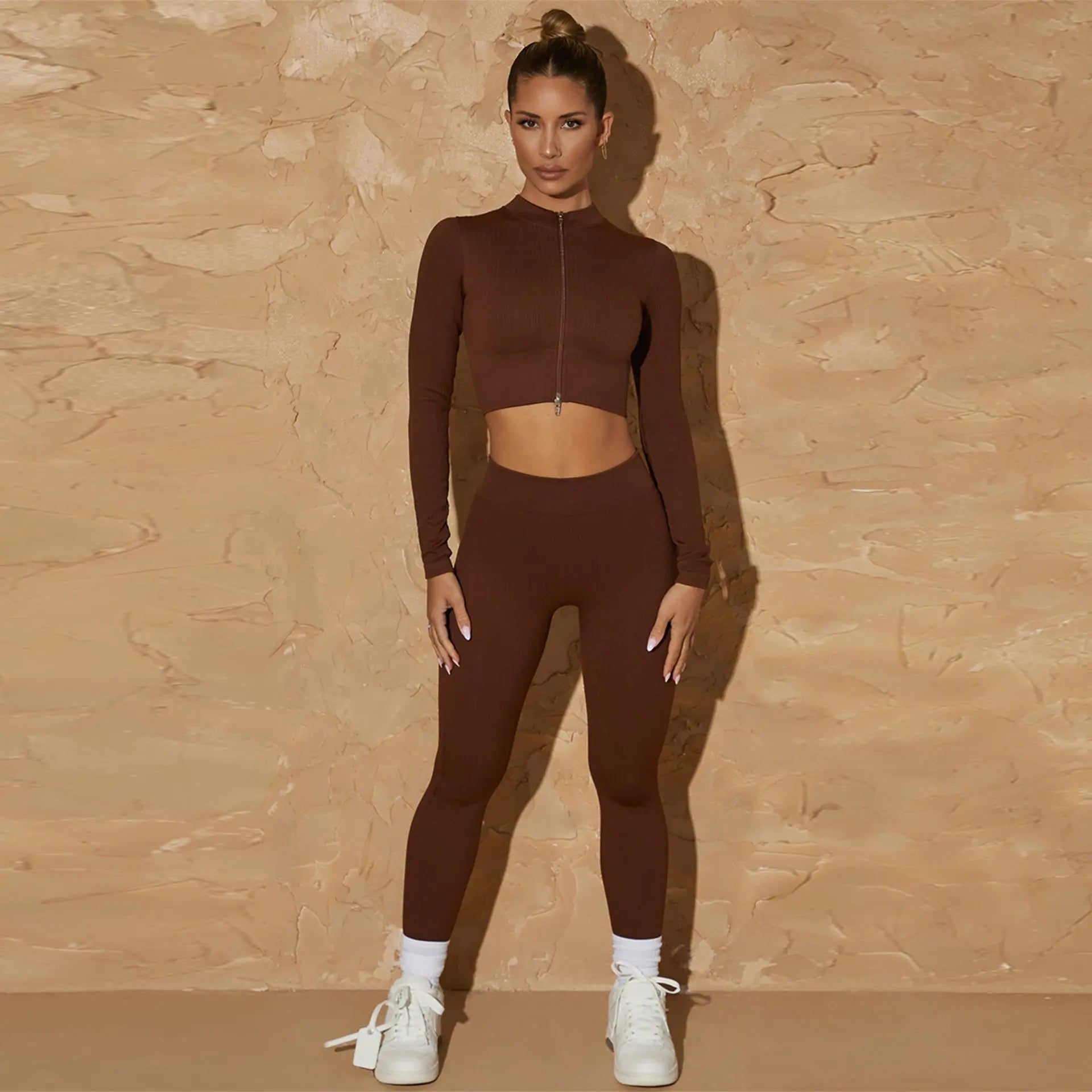 Women's Seamless Long-Sleeved Yoga Fitness Suit