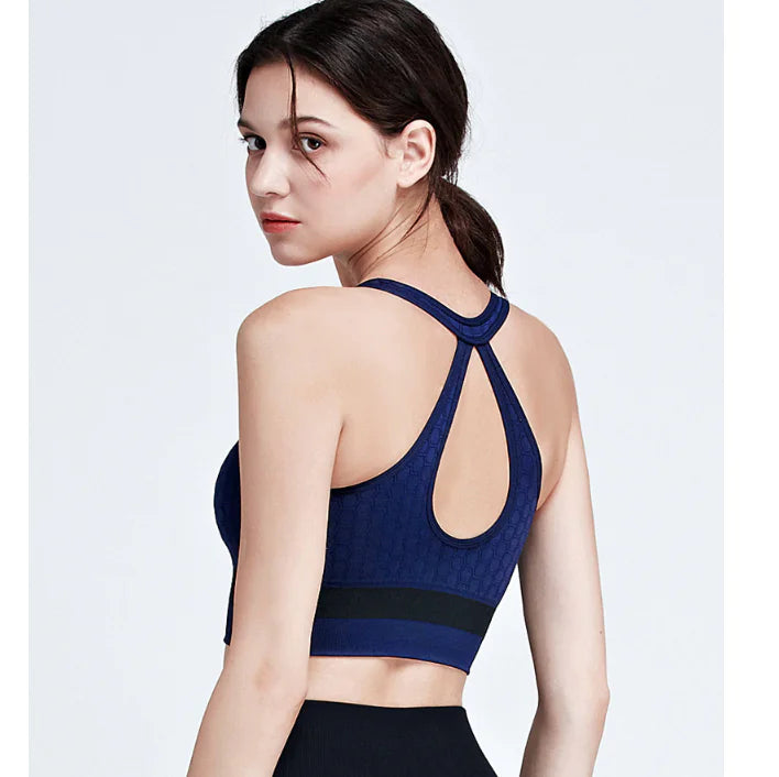 Women's Sports Bra with Front Zipper and Supportive Fit