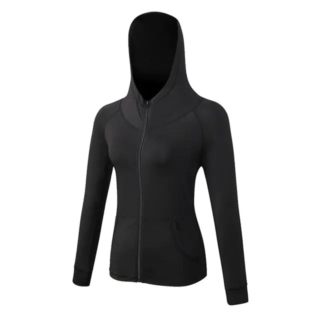 Women's Autumn Winter Fitness Jacket - Quick-Dry Hoodie