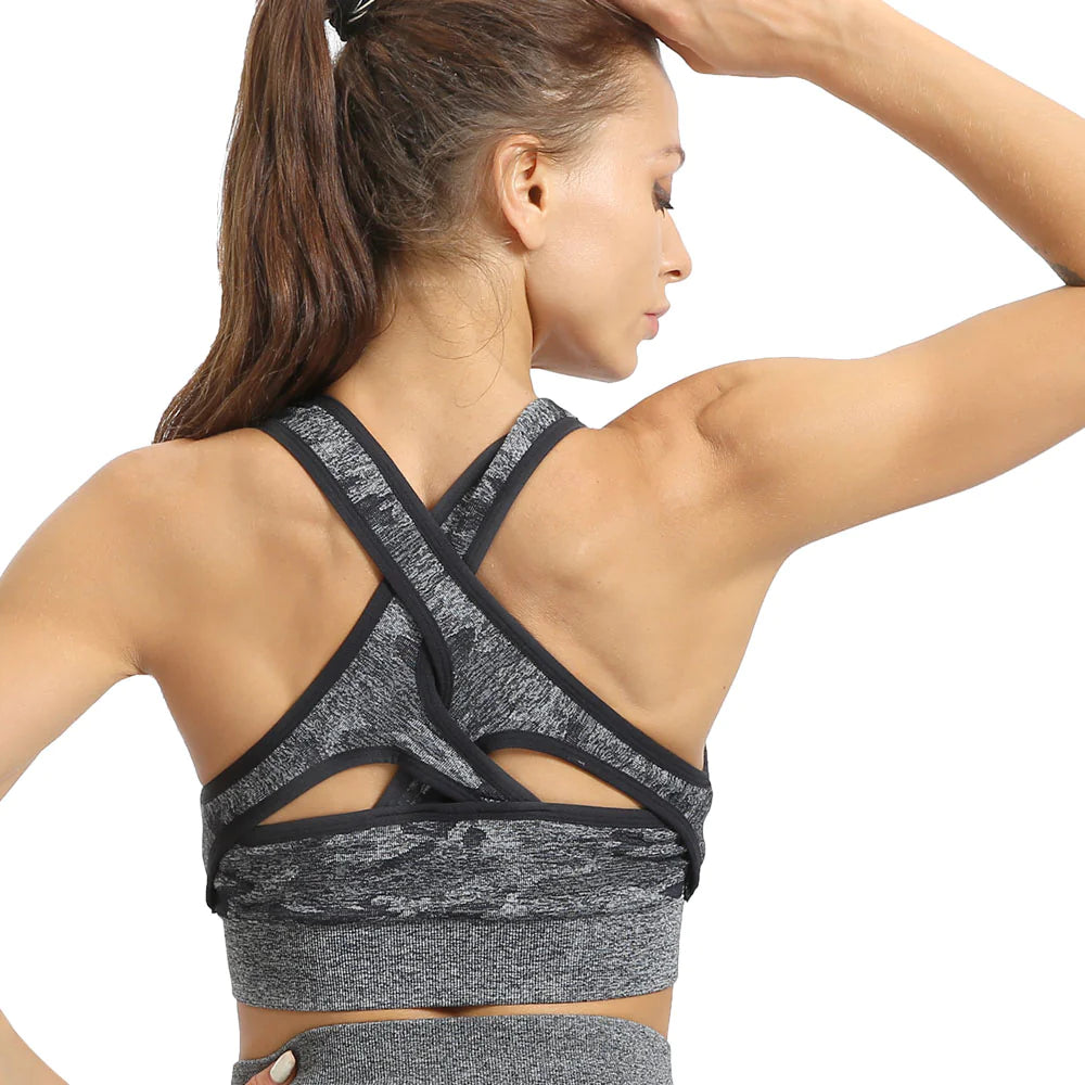 Seamless Camouflage Yoga Sports Bra