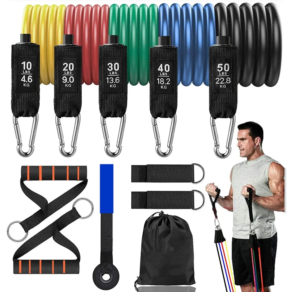 Illumino360 16PCS Resistance Band Set: Home Fitness Training