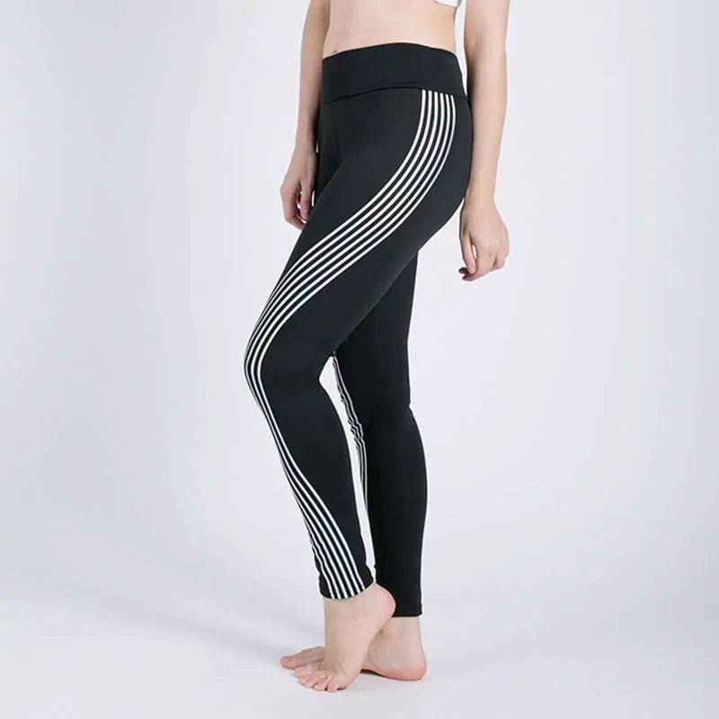 Fitness Leggings: High Elastic Shine Workout Pants