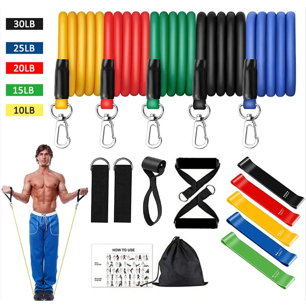 Illumino360 16PCS Resistance Band Set: Home Fitness Training