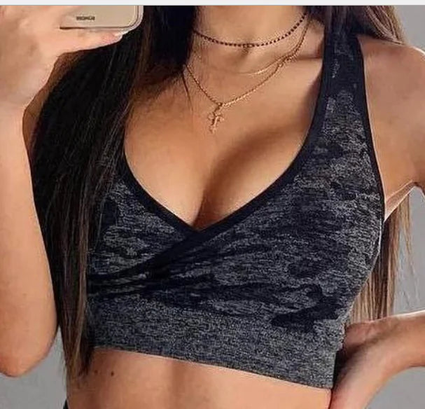 Seamless Camouflage Yoga Sports Bra
