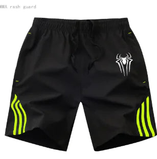 Men's Web-Slinging Athletic Shorts with Three Stripes