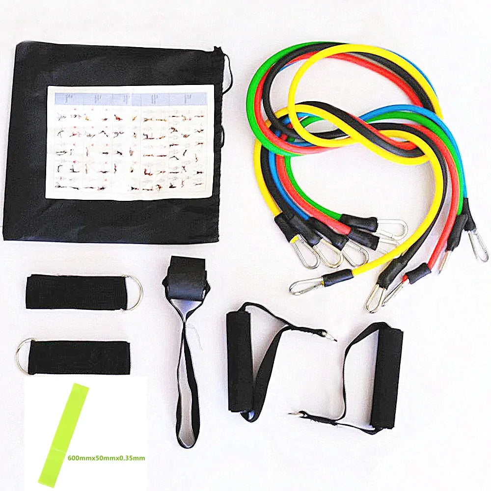 17-Piece Latex Resistance Bands Set