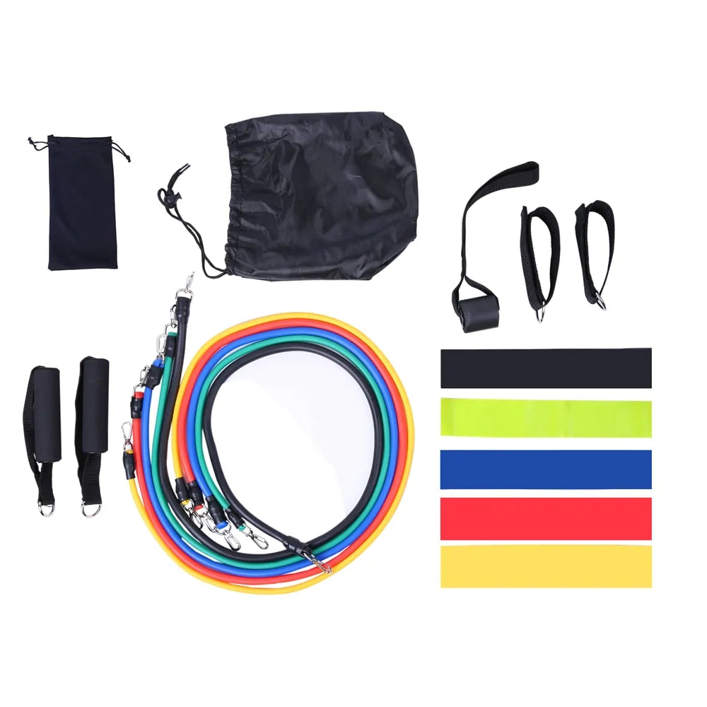 17-Piece Latex Resistance Bands Set