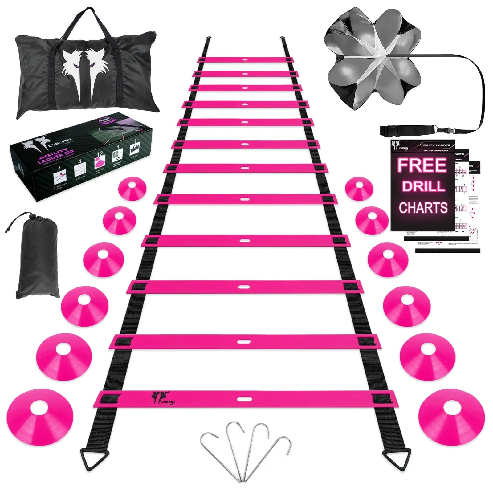 LYKAN FIT 20ft Agility Ladder Speed Training Equipment