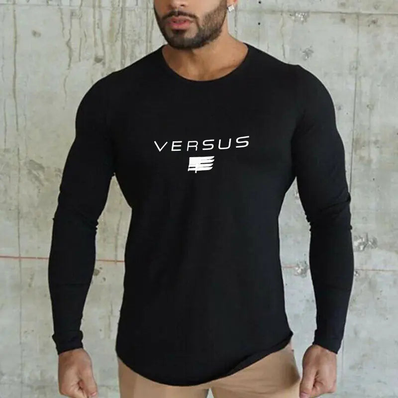 Men's Long Sleeve Fitness T-Shirt - Casual & Stylish