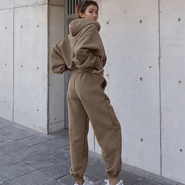 Women Warm Hoodie and Pants Set - illumino360.com