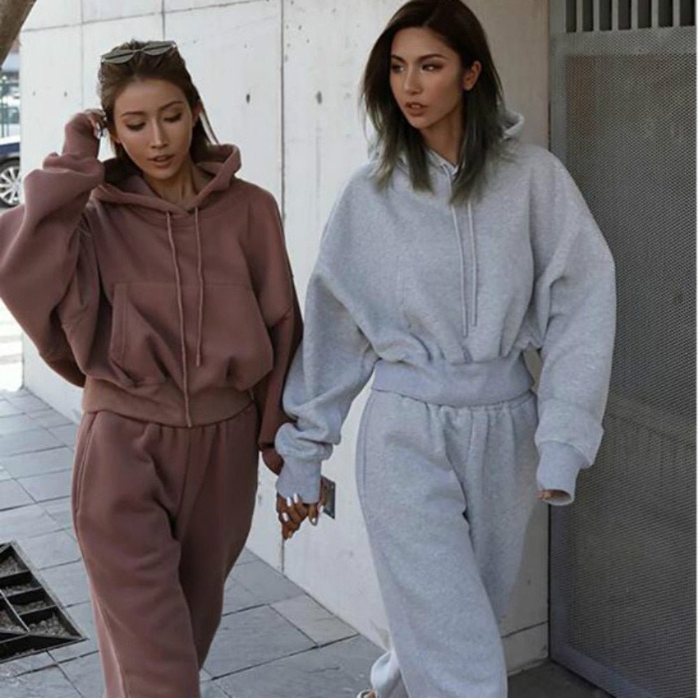 Women Warm Hoodie and Pants Set - illumino360.com