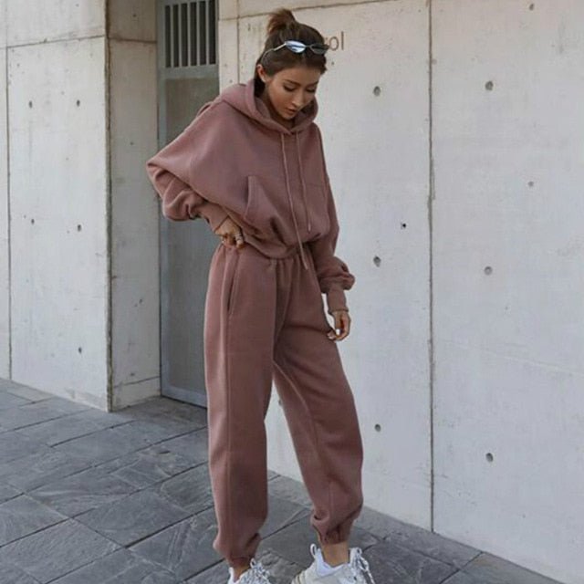 Women Warm Hoodie and Pants Set - illumino360.com