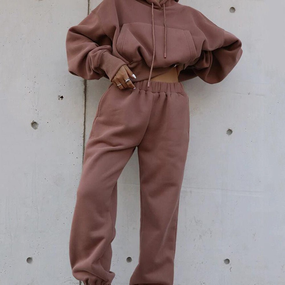 Women Warm Hoodie and Pants Set - illumino360.com