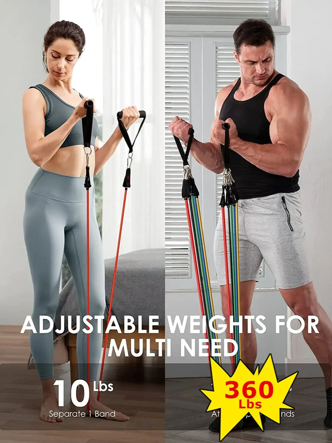 Illumino360 Fitness Exercises Resistance Bands Set