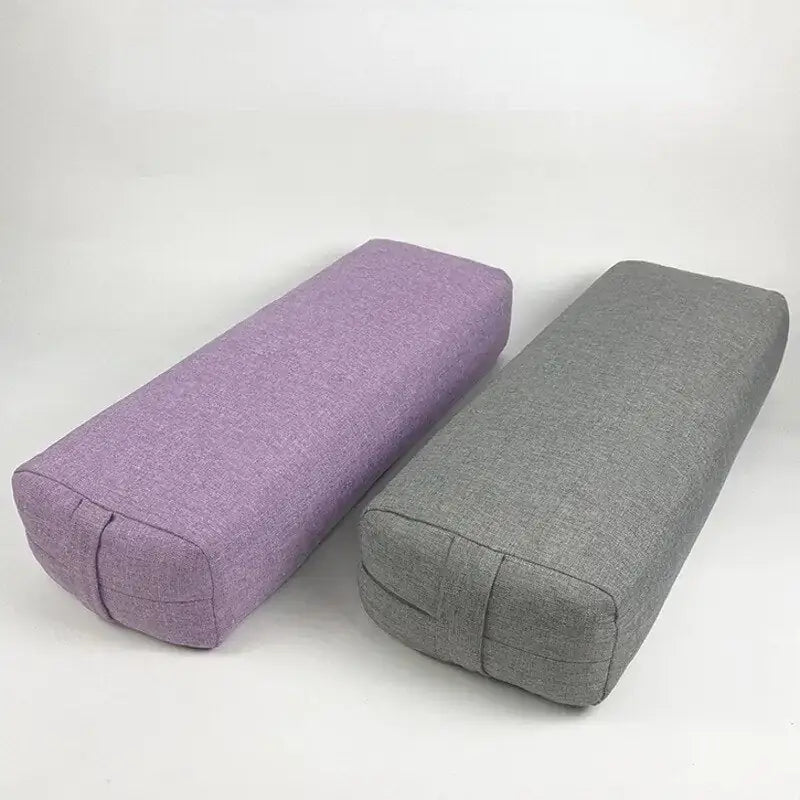 Yoga Bolster Pillow, 100% Cotton Cover Pilates Workout