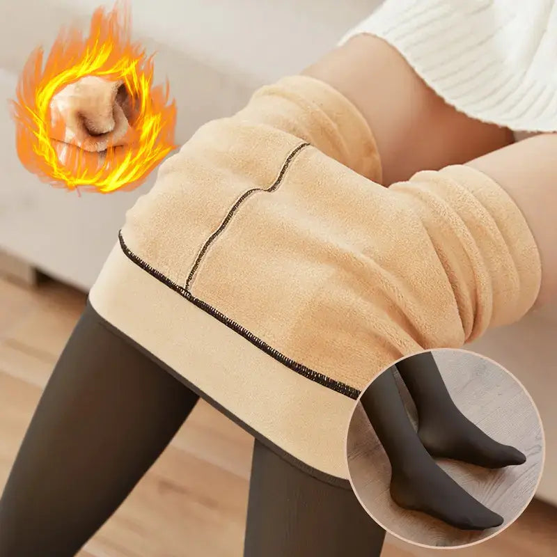 Fleece Lined Thermal Fake Pantyhose - illumino360.com