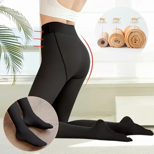 Fleece Lined Thermal Fake Pantyhose - illumino360.com